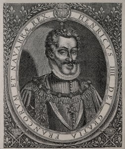 Porträtt av HENRI IV av Frankrike och Navarra (1553-1610) gravyr av Tomas de Leu (1500-talet) av Thomas de Leu