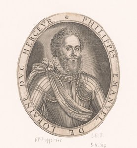 Porträtt av Philippe-Emmanuel de Lorraine, hertig av Mercoeur av Thomas de Leu