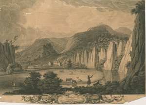 Wetton Mill: gravyr, nd [c 1743] (tryck) av Thomas of Derby (after) Smith