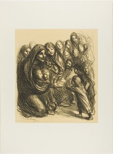 För döttrarna till de soldater som dödades på hedersfältet, plansch tretton från Actualités av Théophile Alexandre Pierre Steinlen