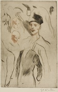 Plansch med skisser, nr 2 av Théophile Alexandre Pierre Steinlen