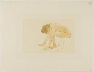 Sittande kvinna torkar fötterna av Théophile Alexandre Pierre Steinlen