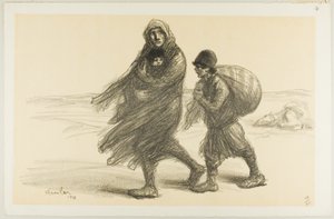 Serbian Exodus, plansch tjugoett från Actualités av Théophile Alexandre Pierre Steinlen
