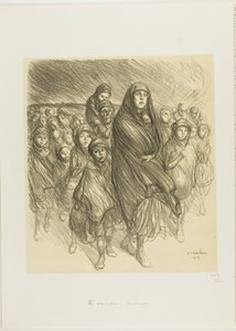 Den belgiska utvandringen av Théophile Alexandre Pierre Steinlen