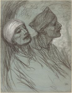 En sårad soldat och hans kamrat av Théophile Alexandre Steinlen