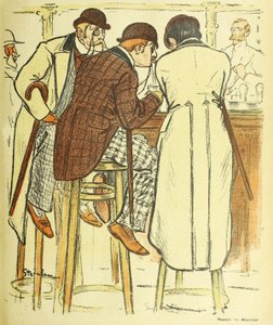 At the Bar, från Gil Blas Illustre, pub. 1899 färglitografi, 1899. av Théophile Alexandre Steinlen