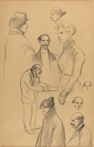 Figurstudier [verso], sent 1800-tidigt 1900-tal. av Théophile Alexandre Steinlen