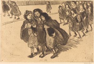 Flickor som kommer från skolan Flickor som kommer från skolan, 1911. av Théophile Alexandre Steinlen