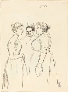 Skvallande kvinnor, sent 1800-tidigt 1900-tal. av Théophile Alexandre Steinlen