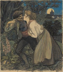 Hunden med vargen, 1900. av Théophile Alexandre Steinlen