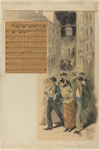 De glada små, 1891. av Théophile Alexandre Steinlen