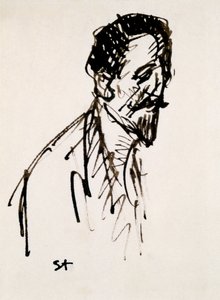 Porträtt av Jehan Rictus, 1900-talet av Théophile Alexandre Steinlen
