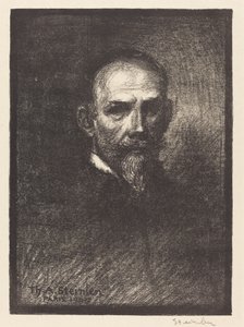 Självporträtt Steinlen framifrån, rakt huvud, 1905. av Théophile Alexandre Steinlen