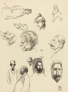 Studier av figurer och huvuden, sent 1800-tidigt 1900-tal. av Théophile Alexandre Steinlen