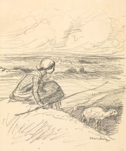 Herdinnan, fjärde kvartalet 1800-talet eller första kvartalet 1900-talet. av Théophile Alexandre Steinlen