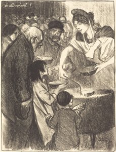 Väntar (En skötare) av Théophile Alexandre Steinlen