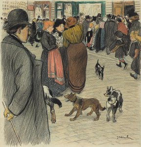 Tittar på folkmassan av Théophile Alexandre Steinlen