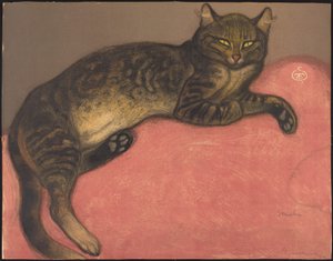 Vinter: Katt på en kudde av Théophile Alexandre Steinlen