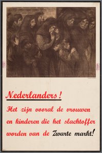 Meddelande till nederländska folket att särskilt kvinnor och barn är offer för den svarta marknaden av Theophile Steinlen