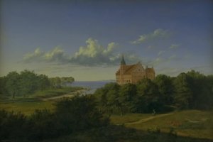Ett landskap med en herrgård. Sammansättning