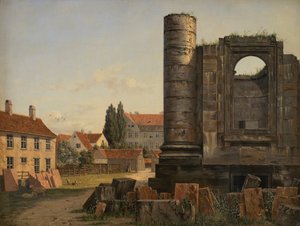 Utsikt över Marmorpladsen med ruinerna av den ofullbordade Frederiks kyrka i Köpenhamn