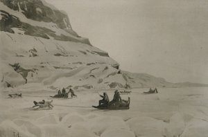 Eskimåer (akvarell på papper) av Thorolf Holmboe