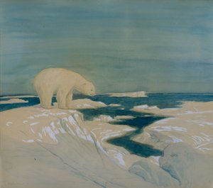 Isbjörn (akvarell på papper)