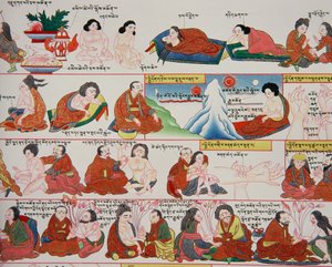 Manuskript om tibetansk medicin (detalj av 389729) av Tibetan School