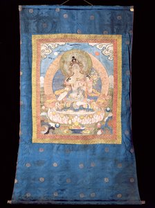 White Tara, från Bhutan (textil) av Tibetan School