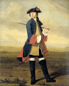 Porträtt av Ludolf Backhuysen II, målare, i dragonernas uniform