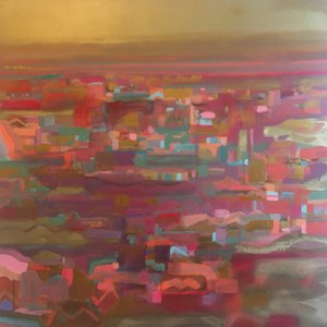 Gold Sky Orange Stripe Horizon av Tiffany Lynch