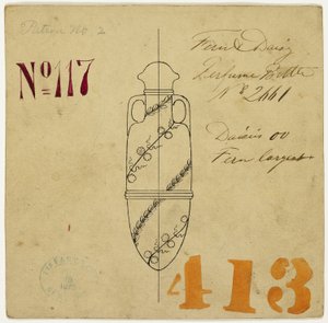 Design för Fern and Daisy parfymflaska nr 2661 av Tiffany and Company