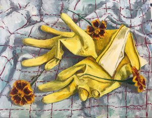 Ringblommor 2020 (olja) av Tilly Willis