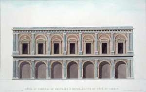 Residens för kardinal de Granvelle (1517-86), Bryssel, Utsikt från trädgården, från "Val av de mest anmärkningsvärda monumenten, byggnaderna och husen i Konungariket Nederländerna" av Pierre Jacques Goetghebuer, publicerad 1827 (akvatint) (se även 189226) av Tilman Francois (after) Suys
