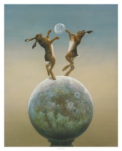 Devon Moon. (Akvarell & Gouache på papper)