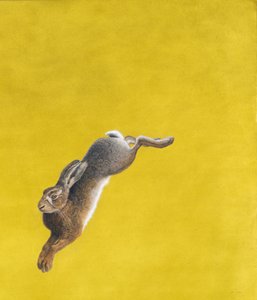 The Leap-Yellow, akvarell och gouache på bågar 640gsm papper, 101,6 x 86,3 cm