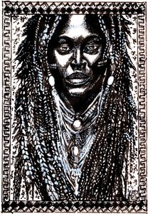 Porträtt av afrikanska dreadlocks