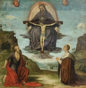 Treenigheten med den helige Hieronymus och den salige Colombini, ca 1520 (olja på duk)