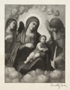 Gamla italienska mästare: Madonna och barn i ära, 1891. av Timothy Cole