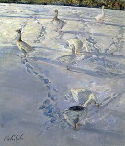 Skuggor och spårvägar (olja på duk) av Timothy Easton