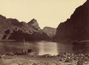 Black Cañon, Coloradofloden, från läger 8, blickar uppåt av Timothy H. OSullivan