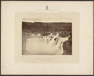 Shoshone Falls, Snake River, Idaho, Full sidovy på övre plan av Timothy H. OSullivan