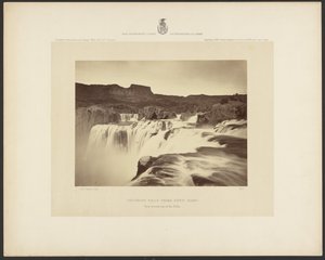 Shoshone Falls, Snake River, Idaho, utsikt över toppen av fallen av Timothy H. OSullivan
