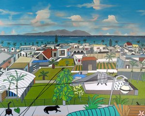 Dulan village view, 2016, olja på duk