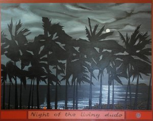 Night of the living dude, 2012, olja på duk av Timothy Nathan Joel