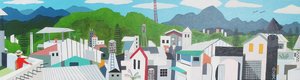 Taitung city rooftop, 2012, olja på duk av Timothy Nathan Joel
