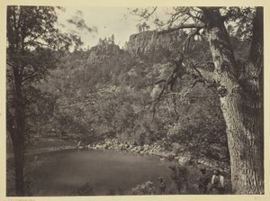 Utsikt över Apache Lake, Sierra Blanca Range, Arizona