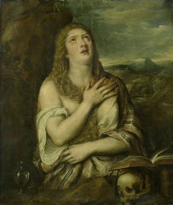 Ångerfulla Maria Magdalena av Titiaan (copy after)