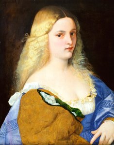 Violante, av Titian (ca 1490-1576), olja på duk, 64x51 cm av Titian (c.1488 1576)