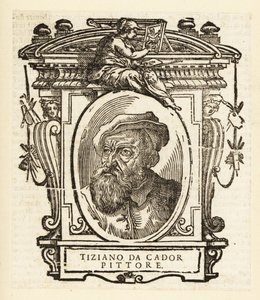 Porträtt av Tizian, italiensk målare under renässansen, född i Pieve di Cadore, cirka 1488-1576